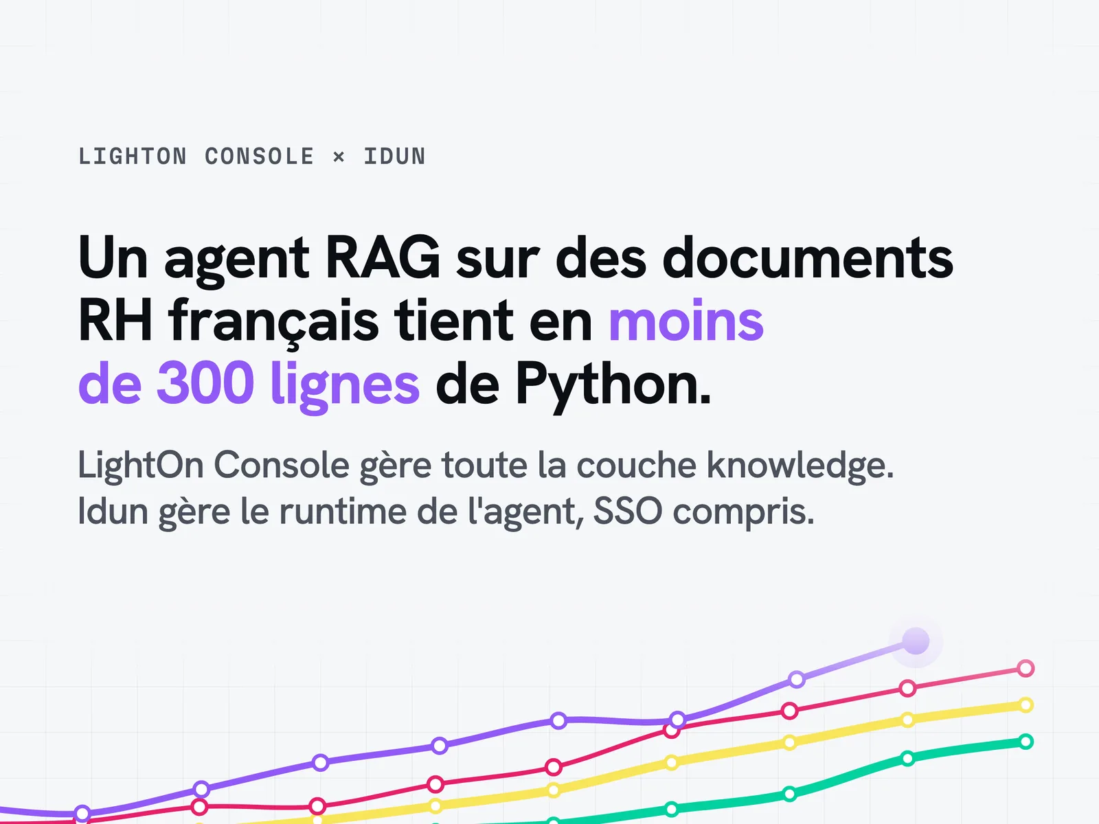 En-tête : avec LightOn Console et Idun, un agent RAG sur des documents RH français tient en moins de 300 lignes de Python.